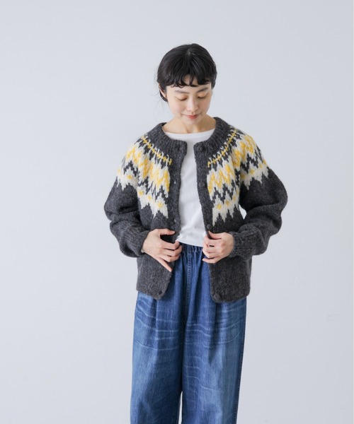 かぐれ(カグレ)の「ペルー求心ジャガードカーディガン(カーディガン/ボレロ・レディース・チャコールグレー/アイボリー・FREE)」の10枚目の写真