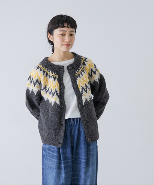 かぐれ(カグレ)の「ペルー求心ジャガードカーディガン(カーディガン/ボレロ・レディース・チャコールグレー/アイボリー・FREE)」の11枚目の写真