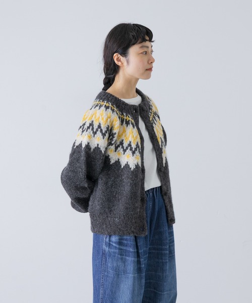 かぐれ(カグレ)の「ペルー求心ジャガードカーディガン(カーディガン/ボレロ・レディース・チャコールグレー/アイボリー・FREE)」の12枚目の写真