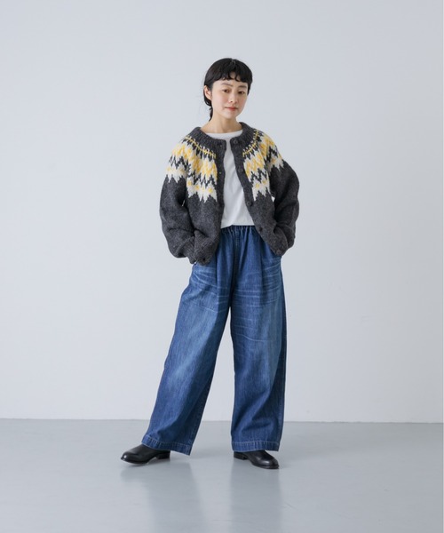 かぐれ(カグレ)の「ペルー求心ジャガードカーディガン(カーディガン/ボレロ・レディース・チャコールグレー/アイボリー・FREE)」の15枚目の写真