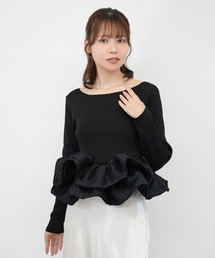 Nulli（ヌリ）の「シャイニーフリルニットトップス（その他トップス）」