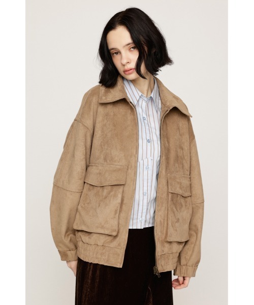 SLY（スライ）の「LIMITED ITEM　F/SUEDE ZIP UP BZ フェイクスエードジップアップブルゾン 秋服 冬服（ブルゾン・レディース・ダークブラウン/ライトブラウン/ベージュ・FREE）」の3枚目の写真