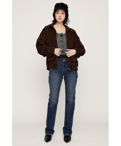 SLY（スライ）の「LIMITED ITEM　F/SUEDE ZIP UP BZ フェイクスエードジップアップブルゾン 秋服 冬服（ブルゾン・レディース・ダークブラウン/ライトブラウン/ベージュ・FREE）」の22枚目の写真