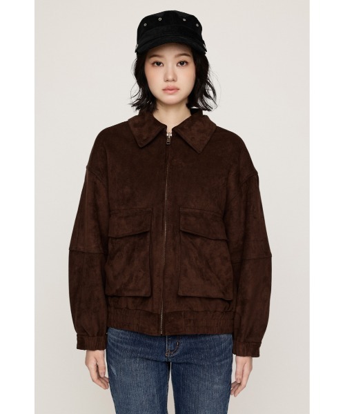 SLY（スライ）の「LIMITED ITEM　F/SUEDE ZIP UP BZ フェイクスエードジップアップブルゾン 秋服 冬服（ブルゾン・レディース・ダークブラウン/ライトブラウン/ベージュ・FREE）」の20枚目の写真