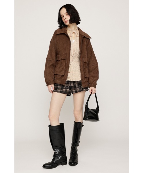 SLY（スライ）の「LIMITED ITEM　F/SUEDE ZIP UP BZ フェイクスエードジップアップブルゾン 秋服 冬服（ブルゾン・レディース・ダークブラウン/ライトブラウン/ベージュ・FREE）」の19枚目の写真
