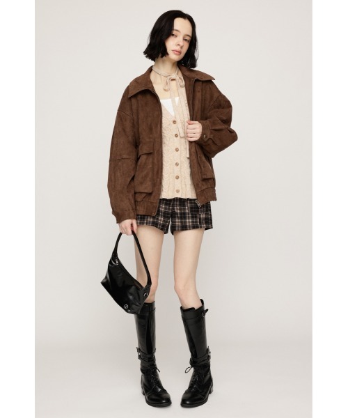 SLY（スライ）の「LIMITED ITEM　F/SUEDE ZIP UP BZ フェイクスエードジップアップブルゾン 秋服 冬服（ブルゾン・レディース・ダークブラウン/ライトブラウン/ベージュ・FREE）」の18枚目の写真