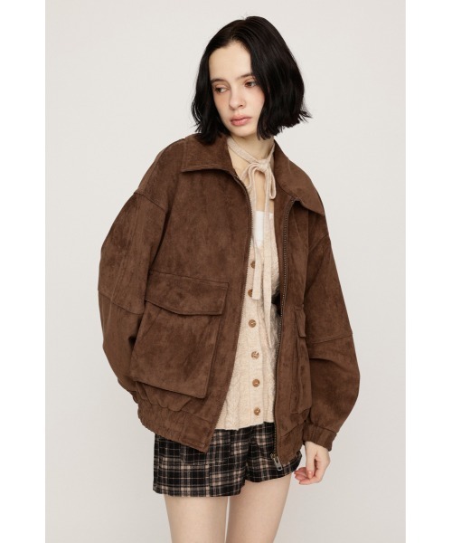 SLY（スライ）の「LIMITED ITEM　F/SUEDE ZIP UP BZ フェイクスエードジップアップブルゾン 秋服 冬服（ブルゾン・レディース・ダークブラウン/ライトブラウン/ベージュ・FREE）」の17枚目の写真