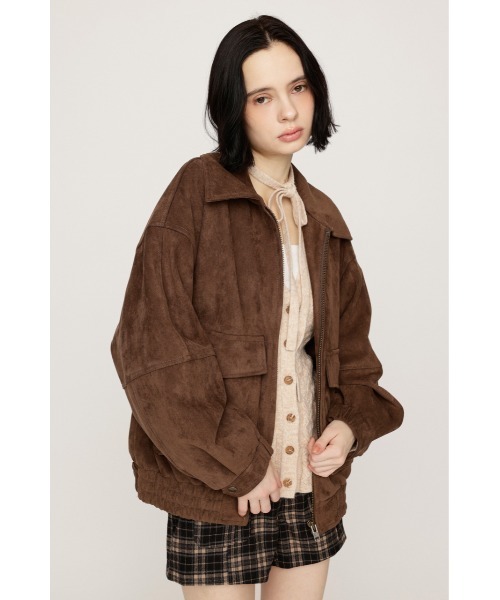 SLY（スライ）の「LIMITED ITEM　F/SUEDE ZIP UP BZ フェイクスエードジップアップブルゾン 秋服 冬服（ブルゾン・レディース・ダークブラウン/ライトブラウン/ベージュ・FREE）」の15枚目の写真