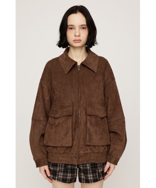 SLY（スライ）の「LIMITED ITEM　F/SUEDE ZIP UP BZ フェイクスエードジップアップブルゾン 秋服 冬服（ブルゾン・レディース・ダークブラウン/ライトブラウン/ベージュ・FREE）」の14枚目の写真
