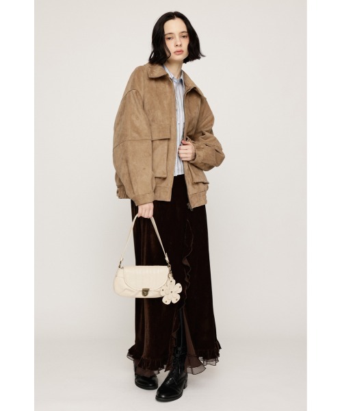 SLY（スライ）の「LIMITED ITEM　F/SUEDE ZIP UP BZ フェイクスエードジップアップブルゾン 秋服 冬服（ブルゾン・レディース・ダークブラウン/ライトブラウン/ベージュ・FREE）」の13枚目の写真