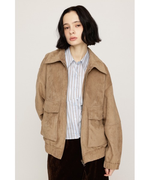 SLY（スライ）の「LIMITED ITEM　F/SUEDE ZIP UP BZ フェイクスエードジップアップブルゾン 秋服 冬服（ブルゾン・レディース・ダークブラウン/ライトブラウン/ベージュ・FREE）」の11枚目の写真