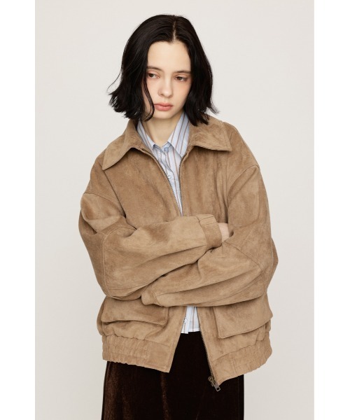 SLY（スライ）の「LIMITED ITEM　F/SUEDE ZIP UP BZ フェイクスエードジップアップブルゾン 秋服 冬服（ブルゾン・レディース・ダークブラウン/ライトブラウン/ベージュ・FREE）」の10枚目の写真