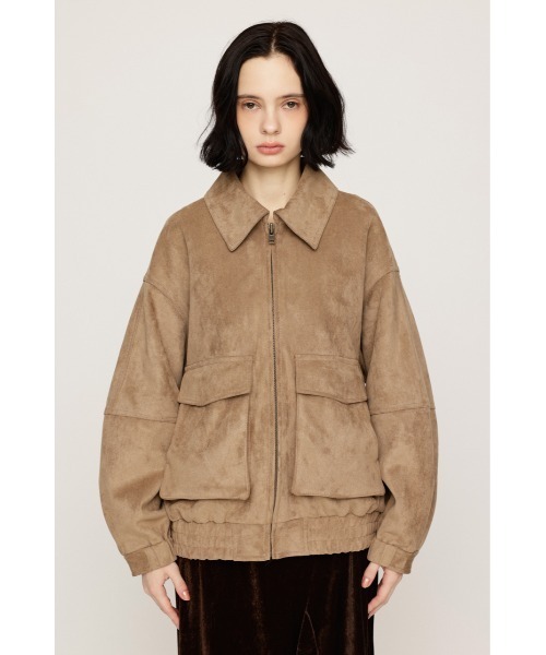 SLY（スライ）の「LIMITED ITEM　F/SUEDE ZIP UP BZ フェイクスエードジップアップブルゾン 秋服 冬服（ブルゾン・レディース・ダークブラウン/ライトブラウン/ベージュ・FREE）」の9枚目の写真
