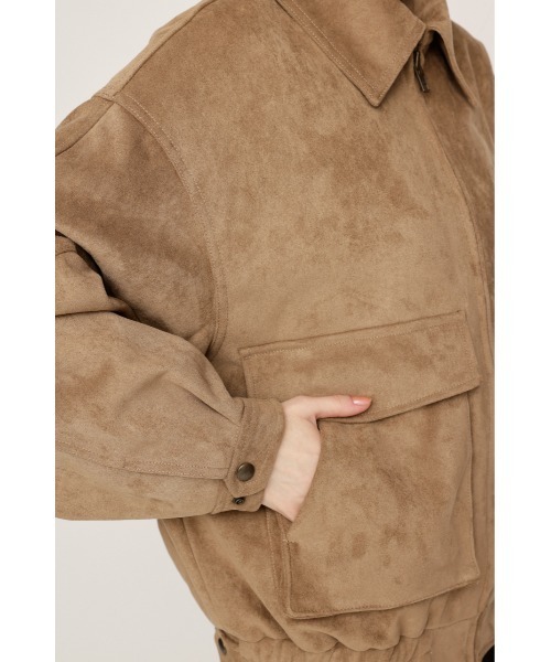 SLY（スライ）の「LIMITED ITEM　F/SUEDE ZIP UP BZ フェイクスエードジップアップブルゾン 秋服 冬服（ブルゾン・レディース・ダークブラウン/ライトブラウン/ベージュ・FREE）」の6枚目の写真