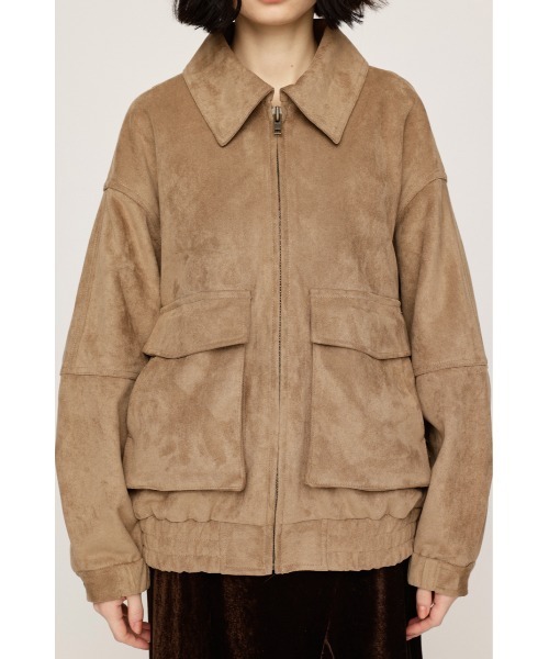 SLY（スライ）の「LIMITED ITEM　F/SUEDE ZIP UP BZ フェイクスエードジップアップブルゾン 秋服 冬服（ブルゾン・レディース・ダークブラウン/ライトブラウン/ベージュ・FREE）」の4枚目の写真