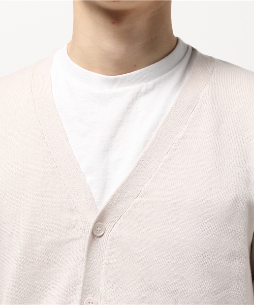 koe（コエ）の「綿麻ニットカーディガン（カーディガン/ボレロ・メンズ・サックスブルー/グレー/ベージュ・SMALL/LARGE/LL/MEDIUM）」の7枚目の写真