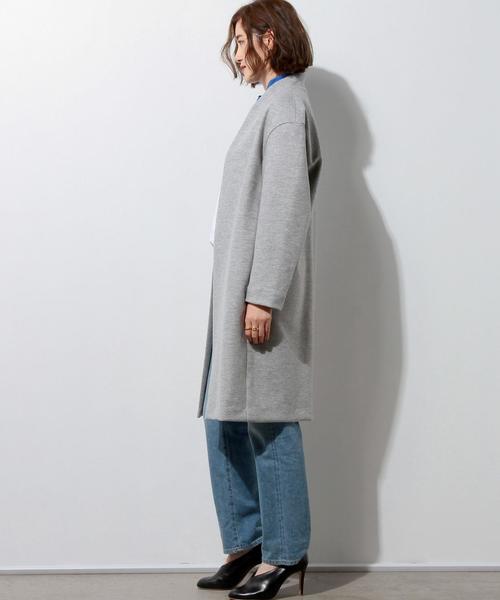 UNITED ARROWS（ユナイテッドアローズ）の「□UBMF W スムース ノーラペル ニット コート（その他アウター・レディース・ブラック/ライトグレー/ライトピンク・FREE）」の21枚目の写真