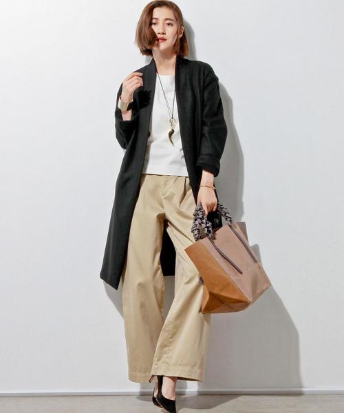 UNITED ARROWS（ユナイテッドアローズ）の「□UBMF W スムース ノーラペル ニット コート（その他アウター・レディース・ブラック/ライトグレー/ライトピンク・FREE）」の13枚目の写真