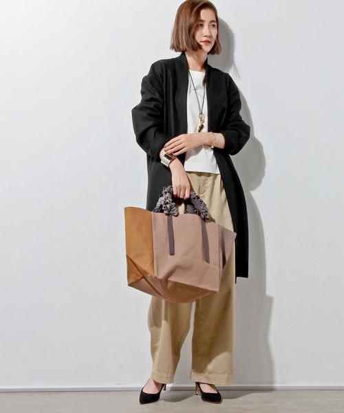 UNITED ARROWS（ユナイテッドアローズ）の「□UBMF W スムース ノーラペル ニット コート（その他アウター・レディース・ブラック/ライトグレー/ライトピンク・FREE）」の5枚目の写真