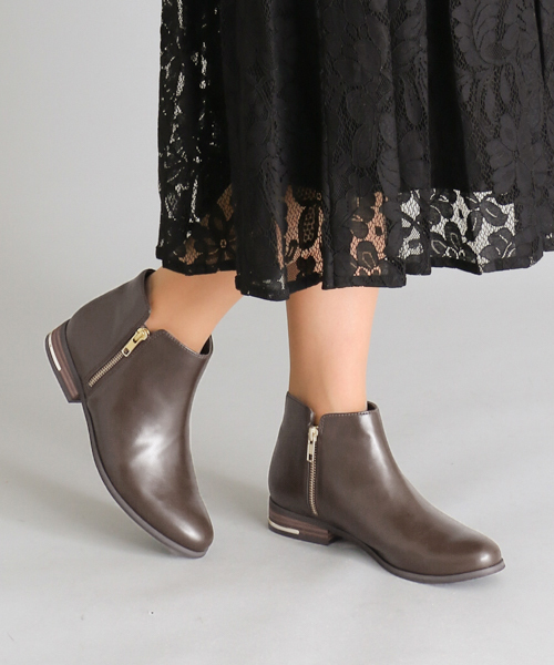 RODE SKO（ロデスコ）の「RODE SKO JACKIE ダブルファスナーショートブーツ（ブーツ・レディース・ダークブラウン/レッド系その他/ブラック・37/36/39/38）」の6枚目の写真