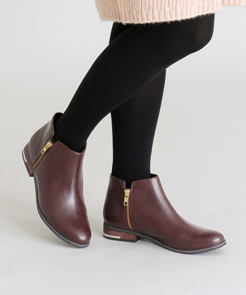 RODE SKO（ロデスコ）の「RODE SKO JACKIE ダブルファスナーショートブーツ（ブーツ・レディース・ダークブラウン/レッド系その他/ブラック・37/36/39/38）」の8枚目の写真
