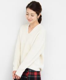 BEAUTY&YOUTH UNITED ARROWS | BY HAMILTON WOOL MIX アゼVネックニットо(ニット/セーター)