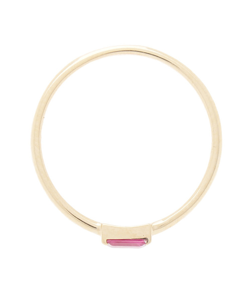 COCOSHNIK（ココシュニック）の「カラーストーン(ルビー) バゲットカットリング（リング・レディース・イエローゴールド/ゴールド系・12/8/10/14号）」の5枚目の写真