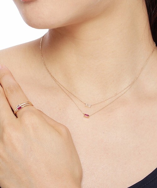 COCOSHNIK（ココシュニック）の「カラーストーン(ルビー) バゲットカットリング（リング・レディース・イエローゴールド/ゴールド系・12/8/10/14号）」の10枚目の写真