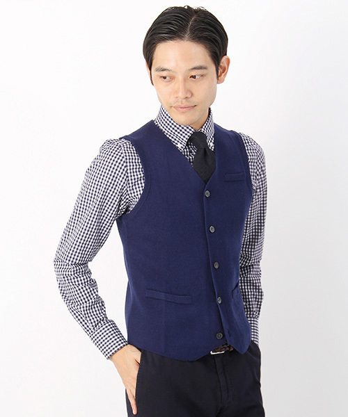 THE SUIT COMPANY（ザ・スーツカンパニー）の「＜FOLCO×TSC＞【blazer's bank.com】ニットジレ（ベスト・メンズ・ベージュ/ネイビー/グレー/ブルー/ブラック/ワイン/グリーン・M/S/LL/L）」の6枚目の写真