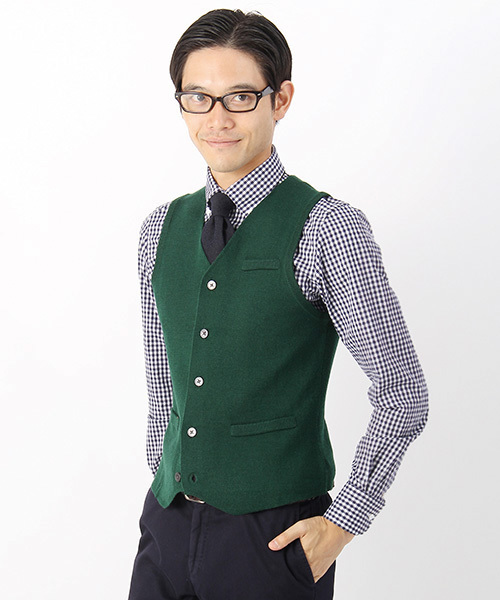 THE SUIT COMPANY（ザ・スーツカンパニー）の「＜FOLCO×TSC＞【blazer's bank.com】ニットジレ（ベスト・メンズ・ベージュ/ネイビー/グレー/ブルー/ブラック/ワイン/グリーン・M/S/LL/L）」の4枚目の写真