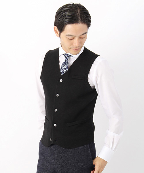 THE SUIT COMPANY（ザ・スーツカンパニー）の「＜FOLCO×TSC＞【blazer's bank.com】ニットジレ（ベスト・メンズ・ベージュ/ネイビー/グレー/ブルー/ブラック/ワイン/グリーン・M/S/LL/L）」の2枚目の写真