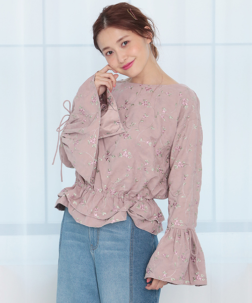 one after another NICE CLAUP（ワンアフターアナザーナイスクラップ）の「総刺繍ブラウス（シャツ/ブラウス・レディース・ピンク/レッド/ブラック・FREE）」の14枚目の写真