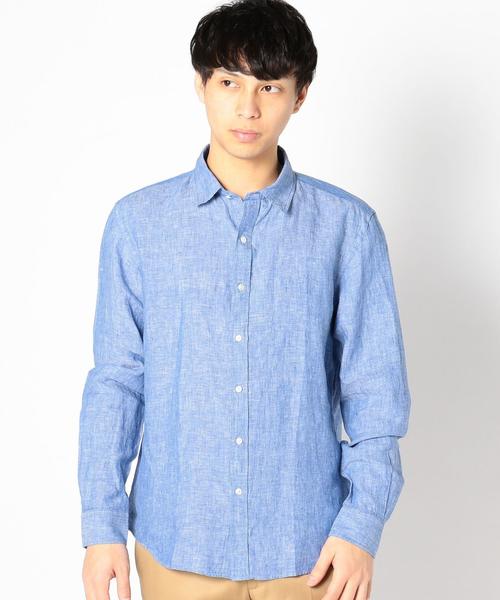 SHIPS(シップス)の「SC: 【BAIRD MCNUTT】 アイリッシュリネン レギュラーカラーシャツ(シャツ/ブラウス・メンズ・ライトブルー/オリーブ/イエロー/ホワイト/ピンク/ネイビー・SMALL/MEDIUM/LARGE/X-LARGE)」の4枚目の写真