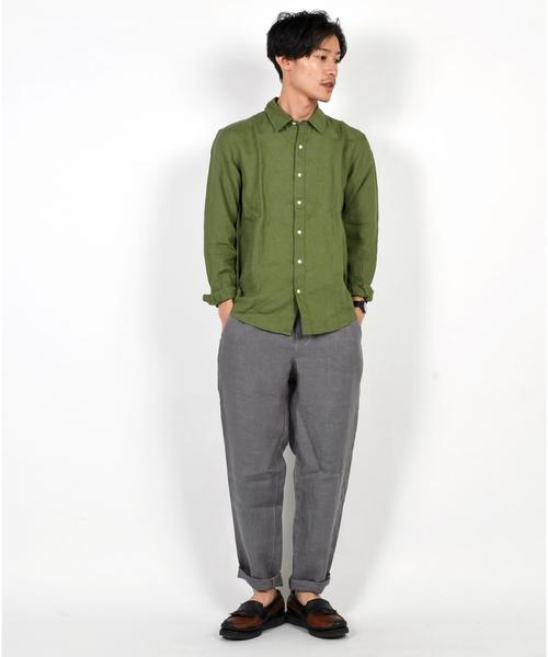 SHIPS(シップス)の「SC: 【BAIRD MCNUTT】 アイリッシュリネン レギュラーカラーシャツ(シャツ/ブラウス・メンズ・ライトブルー/オリーブ/イエロー/ホワイト/ピンク/ネイビー・SMALL/MEDIUM/LARGE/X-LARGE)」の14枚目の写真