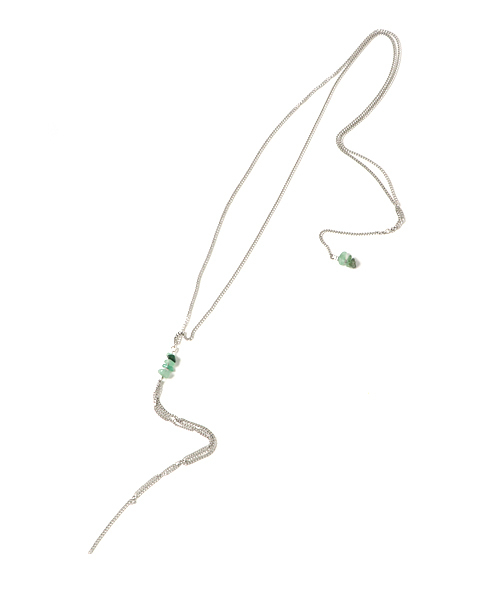 un dix cors（アンディコール）の「プチストーン付フリンジネックレス（ネックレス・レディース・シルバー/ゴールド・ﾌﾘ-）」の3枚目の写真