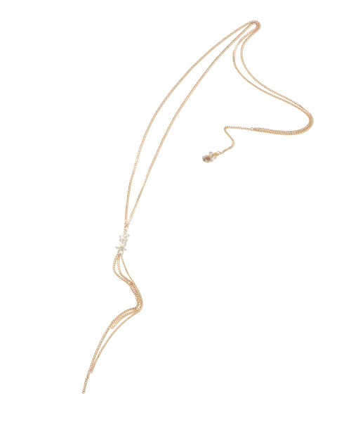 un dix cors（アンディコール）の「プチストーン付フリンジネックレス（ネックレス・レディース・シルバー/ゴールド・ﾌﾘ-）」の2枚目の写真