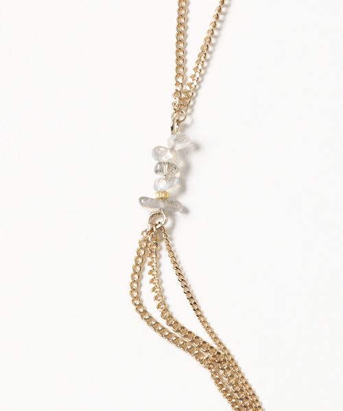 un dix cors（アンディコール）の「プチストーン付フリンジネックレス（ネックレス・レディース・シルバー/ゴールド・ﾌﾘ-）」の4枚目の写真