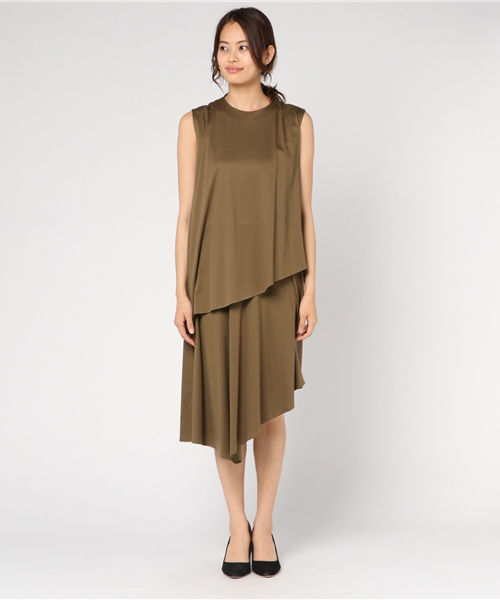 PEGGY LANA（ペギーラナ）の「Asymmetric Layered OP（ワンピース・レディース・ネイビー/ブラウン/ブルー・1/2）」の4枚目の写真