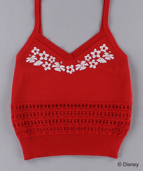 E Hyphen World Gallery イーハイフンワールドギャラリー の Disney ディズニー モアナフラワー刺繍キャミ ニット セーター Wear