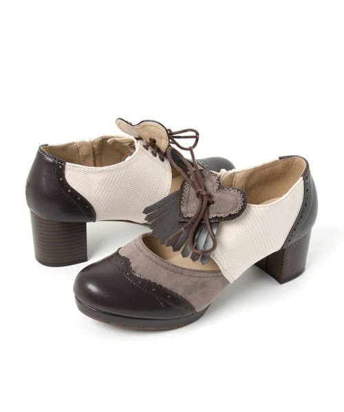 axes femme POETIQUE（アクシーズファムポエティック）の「ハートオックスフォード（パンプス・レディース・ベージュ/ネイビー/ブラック・MEDIUM/LARGE）」の8枚目の写真