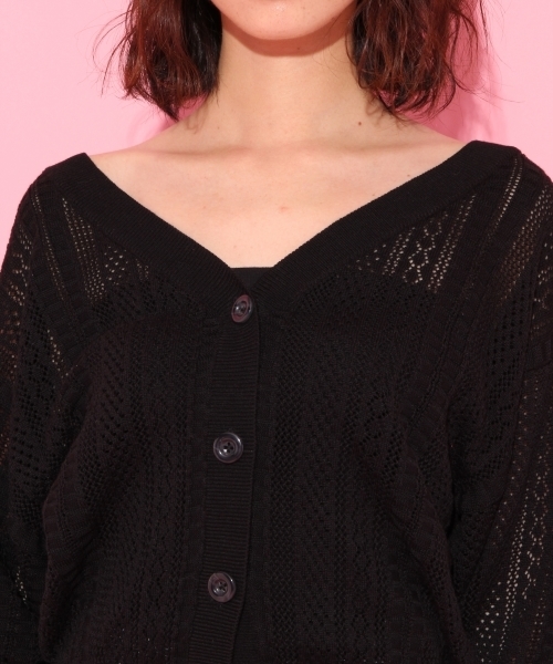 Heather（ヘザー）の「スカシアミドルマンカーディガン8分袖 767389（カーディガン/ボレロ・レディース・ホワイト系その他/イエロー系その他/ピンク系その他/ブラック系その他・FREE）」の10枚目の写真