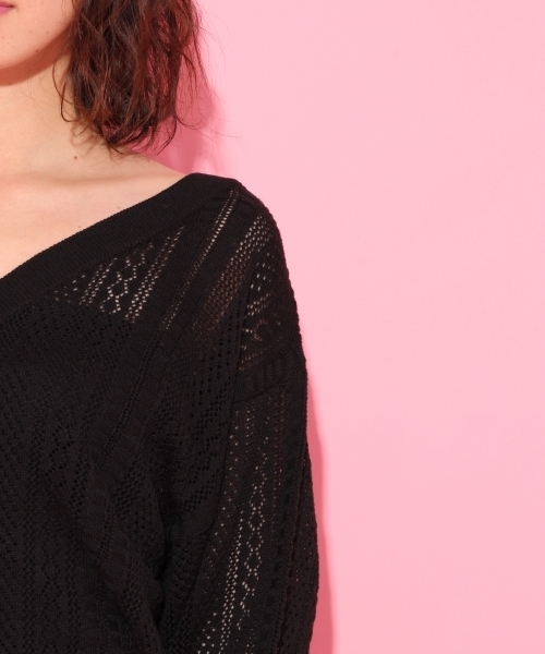 Heather（ヘザー）の「スカシアミドルマンカーディガン8分袖 767389（カーディガン/ボレロ・レディース・ホワイト系その他/イエロー系その他/ピンク系その他/ブラック系その他・FREE）」の12枚目の写真