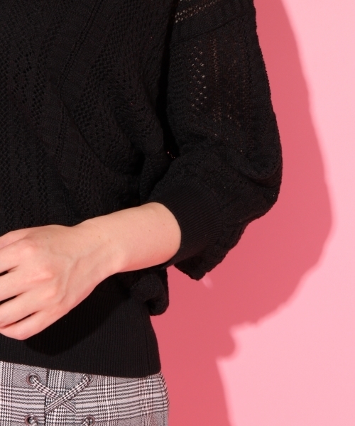 Heather（ヘザー）の「スカシアミドルマンカーディガン8分袖 767389（カーディガン/ボレロ・レディース・ホワイト系その他/イエロー系その他/ピンク系その他/ブラック系その他・FREE）」の13枚目の写真