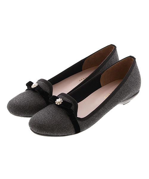 JELLY BEANS(ジェリービーンズ)の「【Made in Japan】ビジューリボンバレエパンプス(125-1388)JELLY BEANS(ジェリービーンズ)(パンプス・レディース・ネイビー/ブラック/グレー/ワイン・22.5/23/23.5/24/24.5)」の12枚目の写真