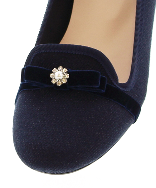 JELLY BEANS(ジェリービーンズ)の「【Made in Japan】ビジューリボンバレエパンプス(125-1388)JELLY BEANS(ジェリービーンズ)(パンプス・レディース・ネイビー/ブラック/グレー/ワイン・22.5/23/23.5/24/24.5)」の9枚目の写真