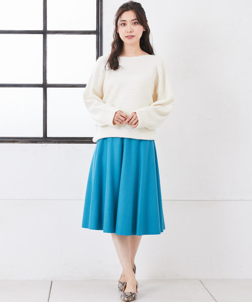 RIVE DROITE（リヴドロワ）の「YAK混ワイドリブドルマンニット（ニット/セーター・レディース・ベージュ/チャコールグレー/オフホワイト・FREE）」の7枚目の写真