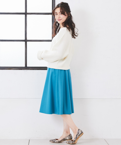 RIVE DROITE（リヴドロワ）の「YAK混ワイドリブドルマンニット（ニット/セーター・レディース・ベージュ/チャコールグレー/オフホワイト・FREE）」の8枚目の写真