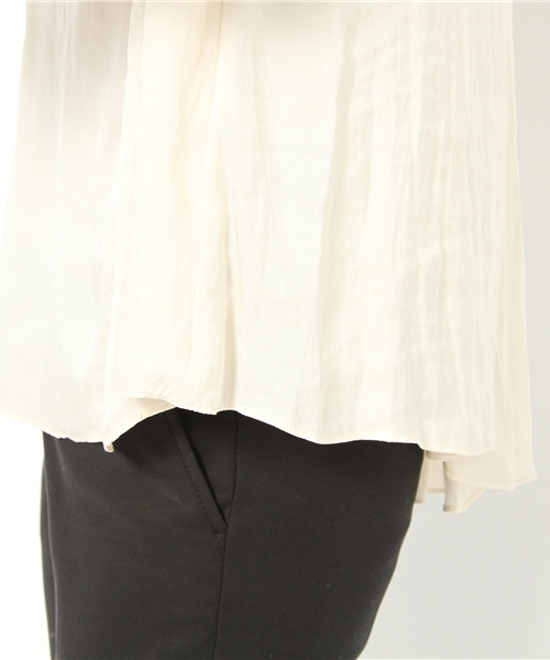 SHIPS for women（シップスフォーウィメン）の「①-0058スキッパー ギャザーブラウス（シャツ/ブラウス・レディース・オフホワイト/ブラック/マスタード・ONE SIZE）」の8枚目の写真