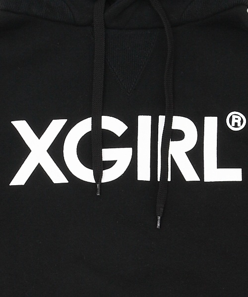 X-girl（エックスガール）の「OVER SIZED BRUSH SWEAT HOODY（パーカー・レディース・ブラック/アッシュグレー/ネイビー・ONE SIZE）」の6枚目の写真