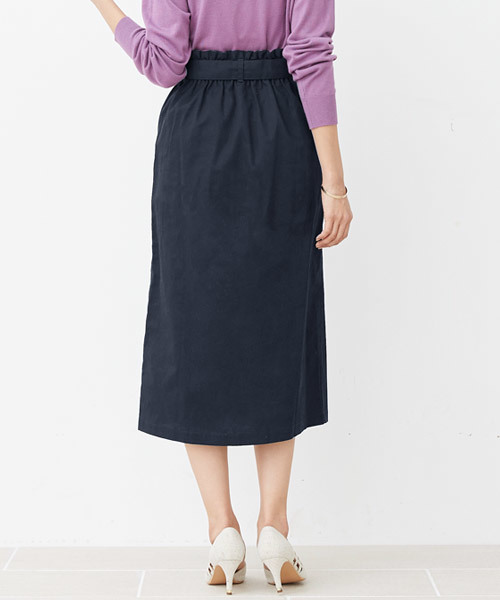 Pierrot（ピエロ）の「綿ツイルベルト付きトレンチスカート（スカート・レディース・ベージュ/ライトベージュ/カーキ/ネイビー・M）」の15枚目の写真